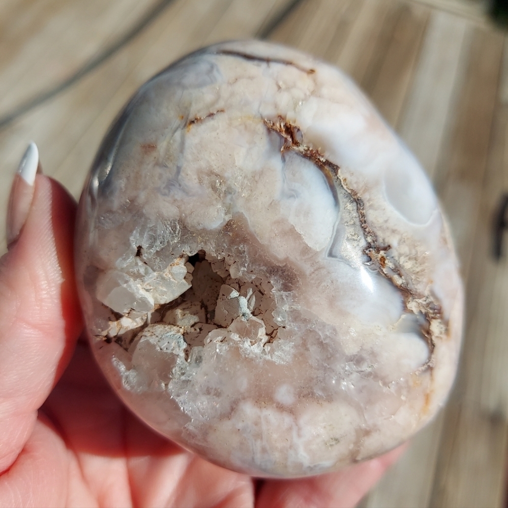 Big Pink And Baby Blue Flower Agate Amethyst